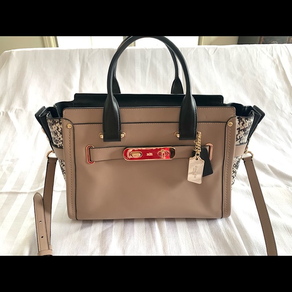 Coach Handbags - Beige and Black Coach Purse